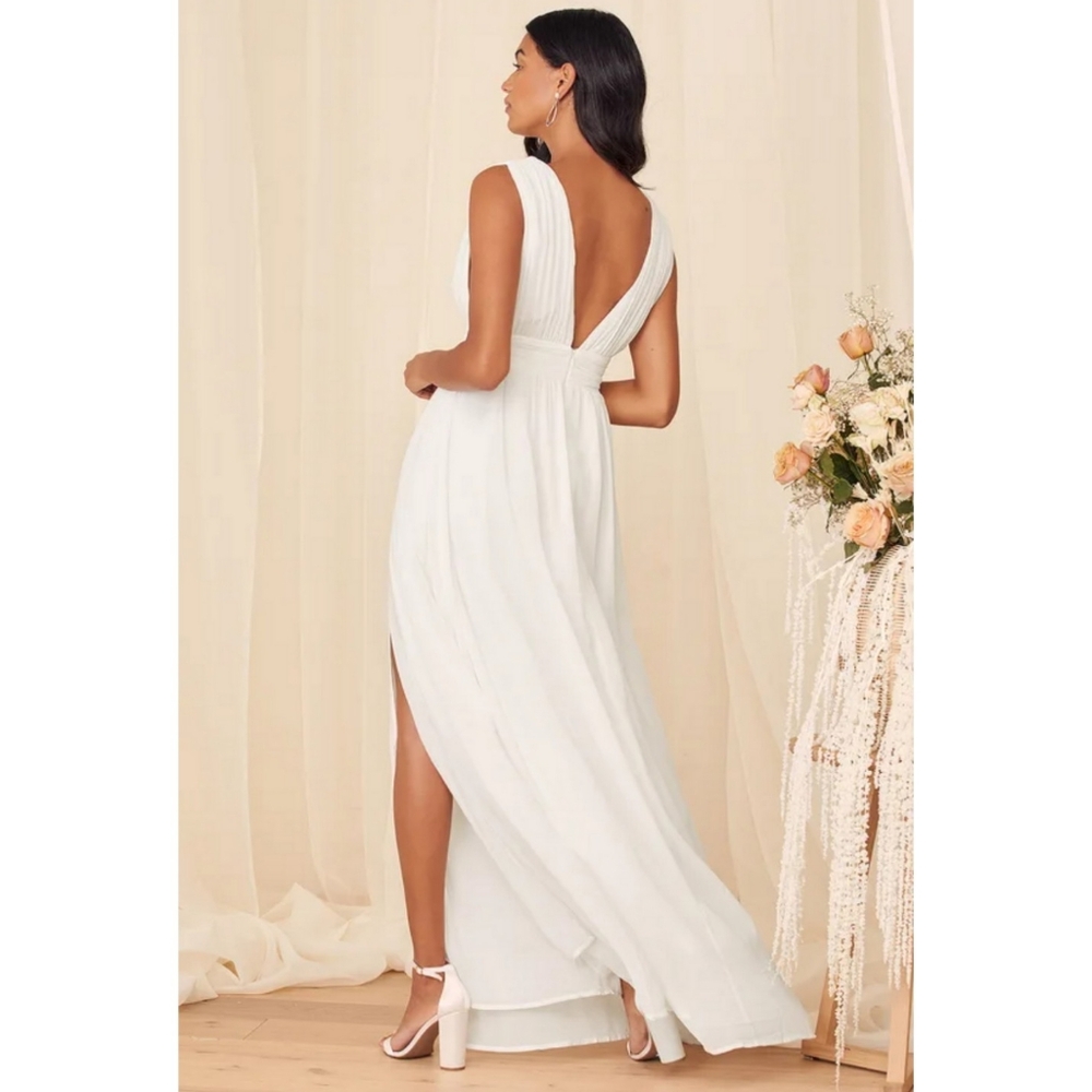 LULUS Heavenly Hues White Maxi Dress Large - Picture 3 of 6